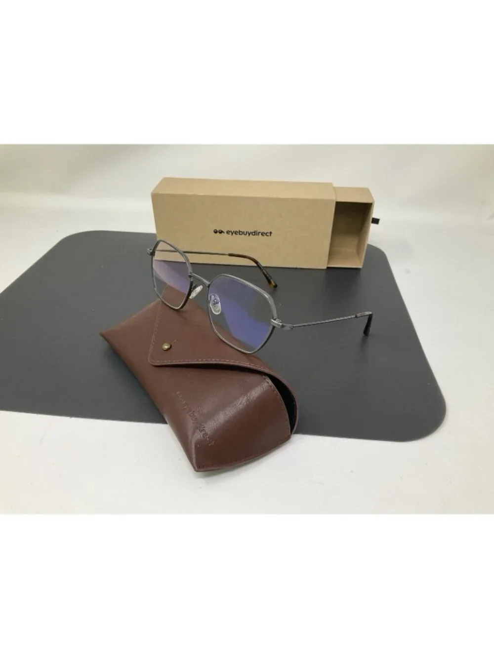 Eyebuydirect Kingston Eyeglasses Titanium Frame Gunmetal Geometric Eyeglasses 53